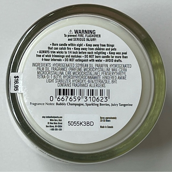 Bath and Body Works White Barn Champagne Toast Candle - Pink and Silver NWT - Picture 3 of 4